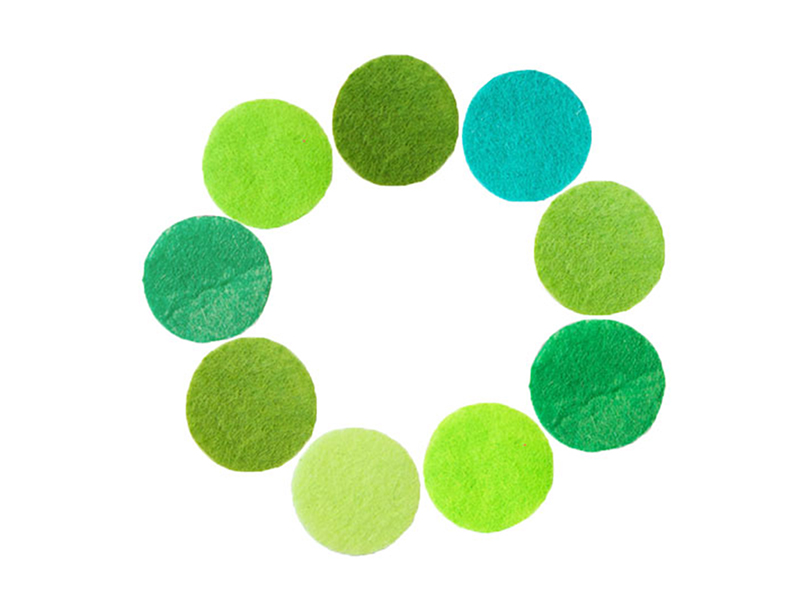 Фетровые кружочки (цвет зеленый микс) 30мм