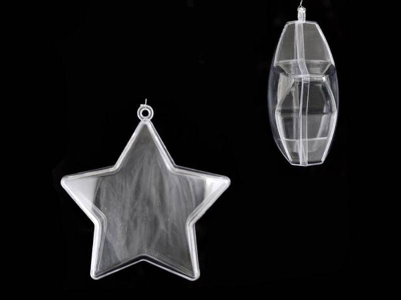 Звезды пластиковые прозрачные для декора 10см