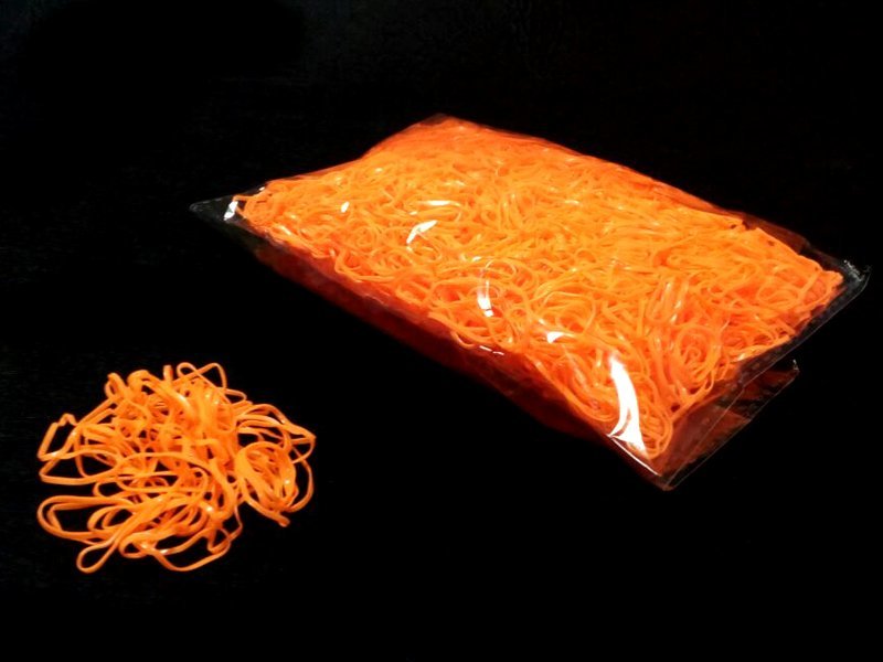 Резинки для волос (силикон) цв. оранжевый